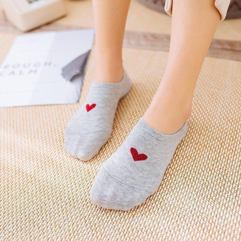 Tất lười, vớ lười nữ trái tim cổ ngắn Mhan cao cấp, có đệm chống tuột, chất liệu 100% cotton siêu thấm hút, thoáng khí, phong cách Nhung Đen