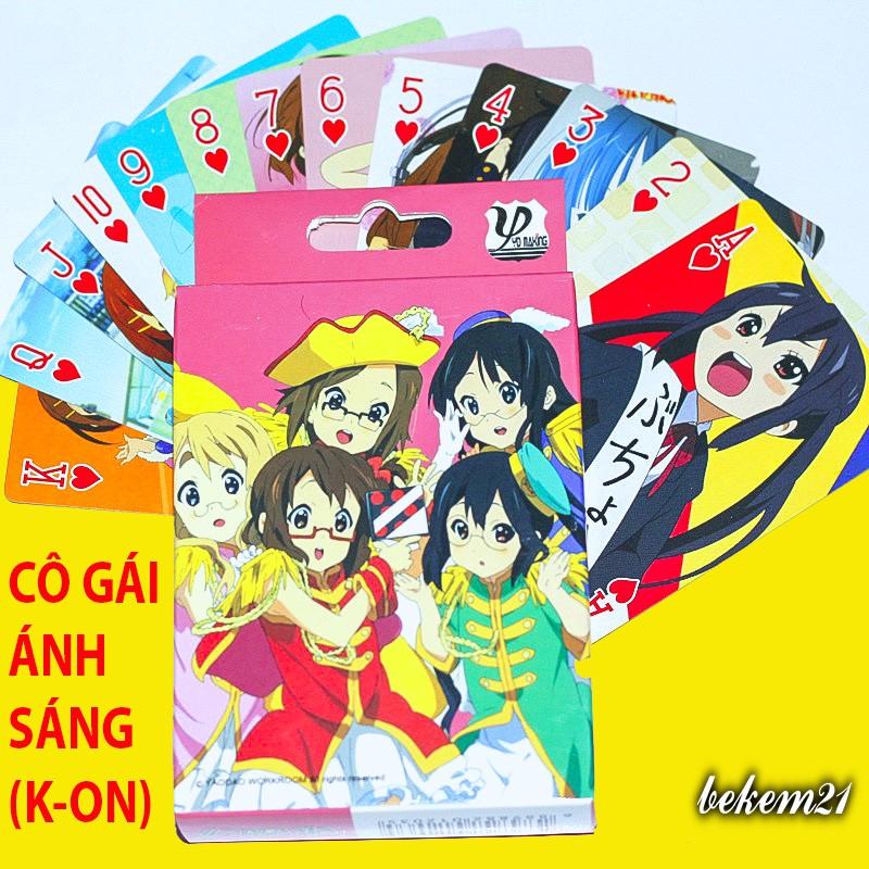 (có hộp đựng) Bộ bài Tây anime Cô gái ánh sáng (K-ON) , bộ Tú Kpop 54 lá in hình anime manga dễ thương siêu độc đáo
