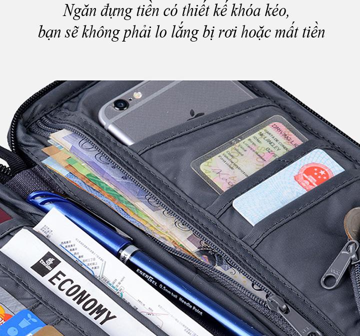 Ví, bóp cầm tay đựng passport, hộ chiếu và thẻ Naturehike NH17C001-B hàng chính hãng