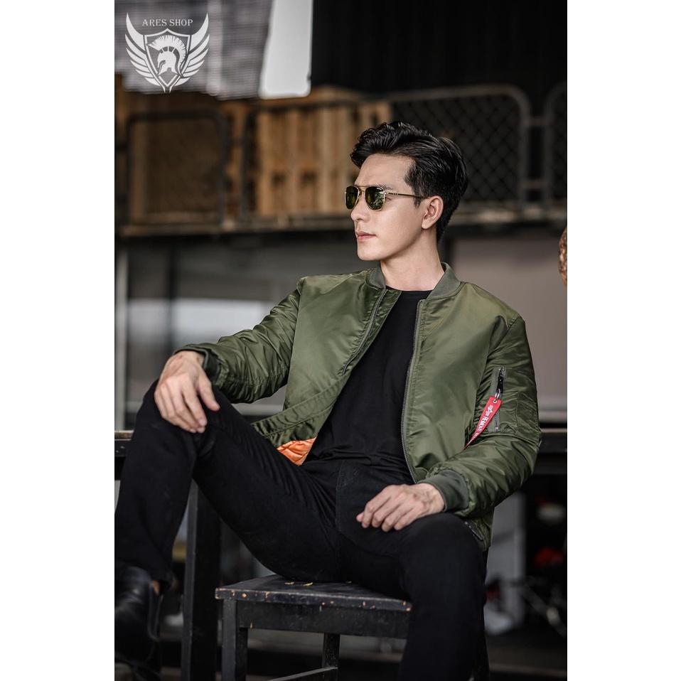 Áo Khoác Bomber basic slimfit chất liệu vải polyester lụa cao cấp sang trọng- ARES SHOP