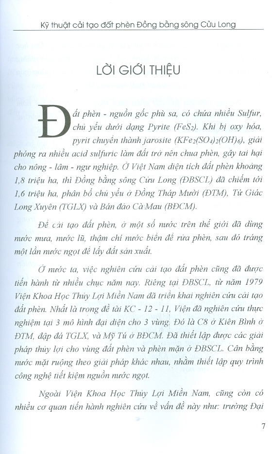 Kỹ Thuật Cải Tạo Đất Phèn Đồng Bằng Sông Cửu Long