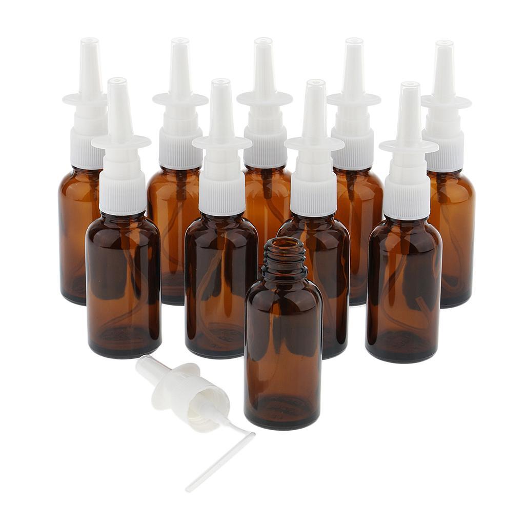 20 Pieces 30ml Empty Nasal Sprayer Glass Bottles, Refillable Nose Moisturizing Washing Spray Bottles for Women Men Kids