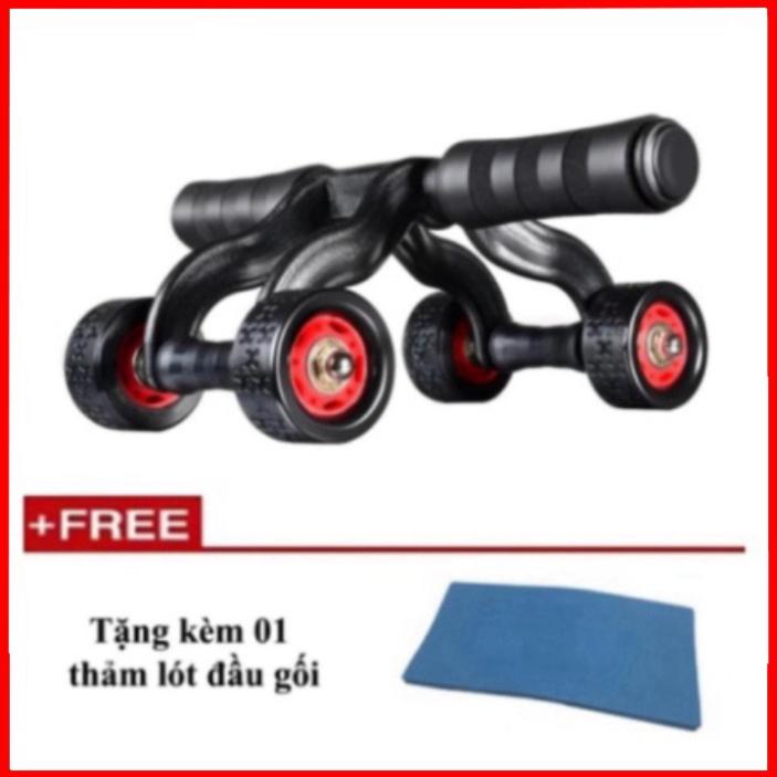 Con lăn tập bụng gym 4 bánh tặng miếng thảm con lăn tập cơ bụng dùng cho cả vđv chuyên nghiệp