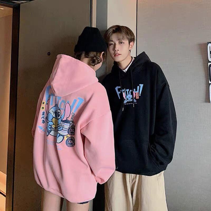 Áo hoodie nỉ unisex form rộng Stich Ăn Mỳ nam nữ ulzzang Wind