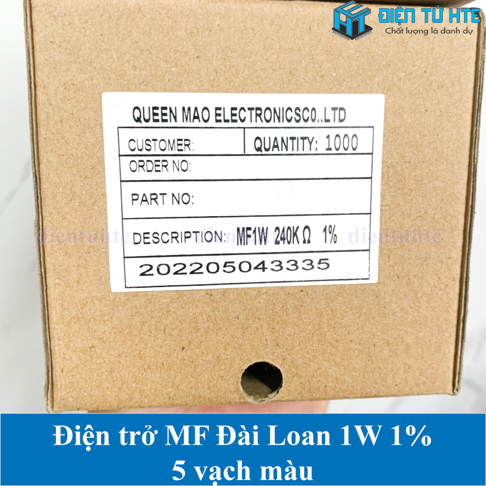 Bộ 20 con Điện trở MF Đài Loan 1W 5 vạch màu 1