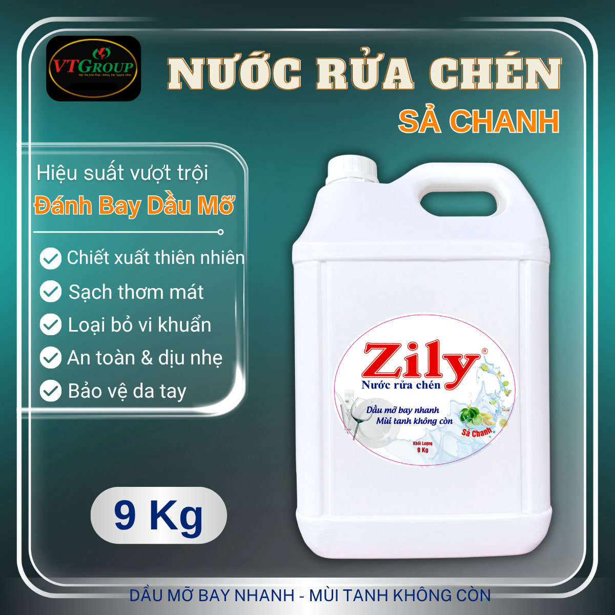 Nước rửa chén Zily can 9Kg