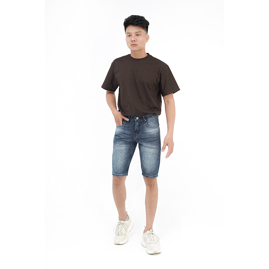 Quần Short Jeans Nam Cao Cấp HUNTER X-RAYS Form Slimfit Cotton Xanh Cá Tính S43