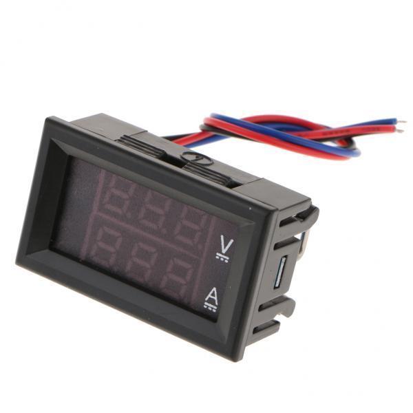 2-4pack DC 0-100V LED Motor Dual Display Digital Voltage Current Meter 10A