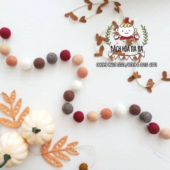 Combo pompom trang trí nhà cửa, tiệc sinh nhật, trang trí noel, phụ kiện trang sức -bách hóa na na