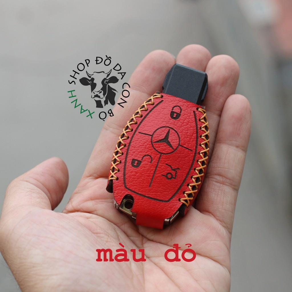 Bao da dành cho chìa khoá Mercedes handmade da thật, Bao da dành cho chìa khoá Mec 001