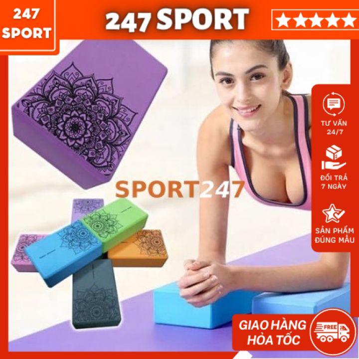 Gạch tập Yoga, Gối tập yoga blocks in hoa MANDALA cao cấp EVA Cứng gấp 3 lần loại thông thường