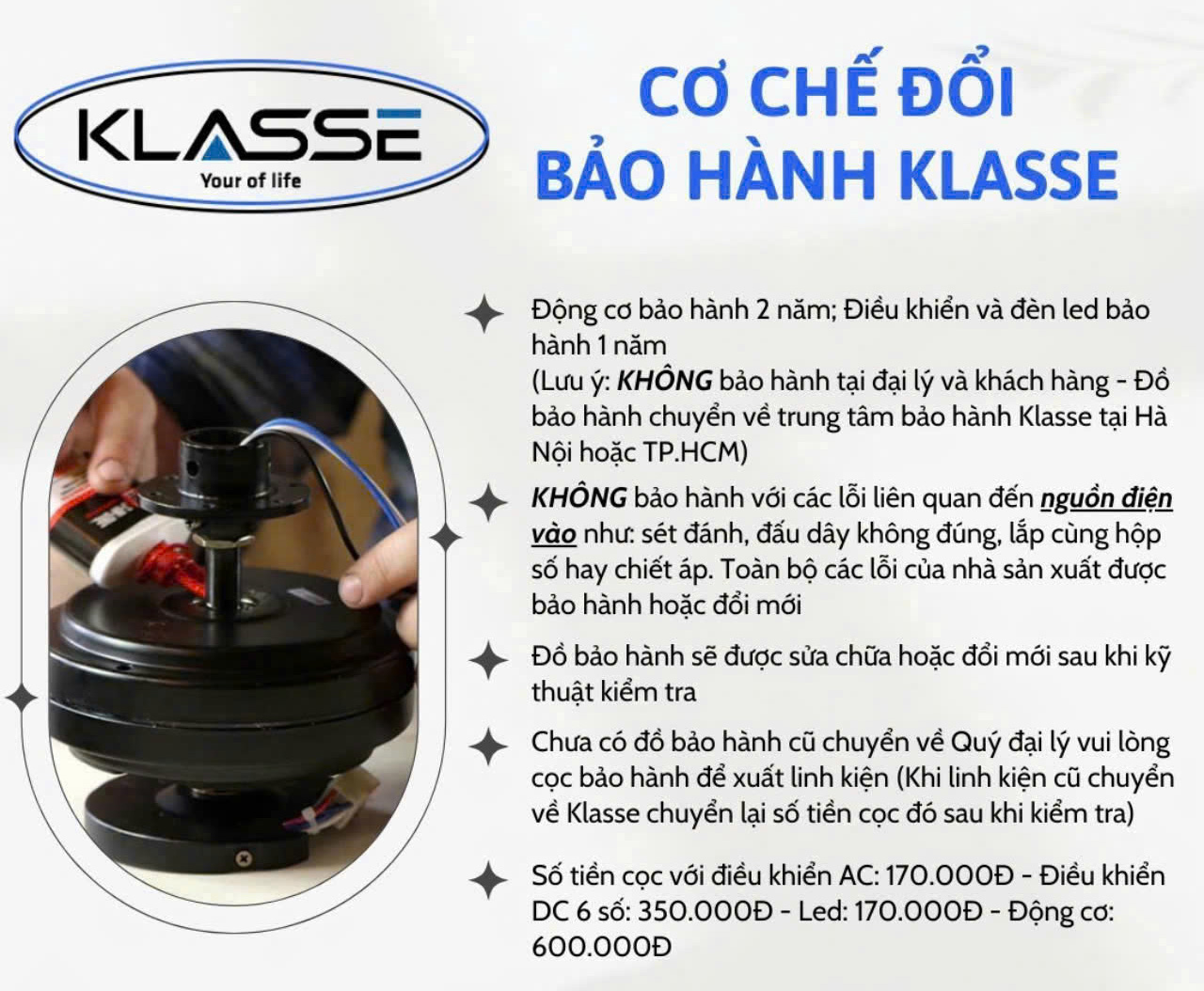 Quạt trần đèn 5 cánh Klasse 56KSA 901D1 Hàng chính hãng