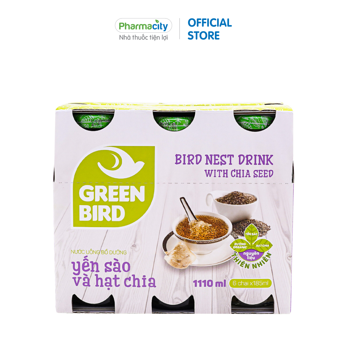 Nước yến sào và hạt chia Greenbird bổ sung dinh dưỡng (Lốc 6 chai)