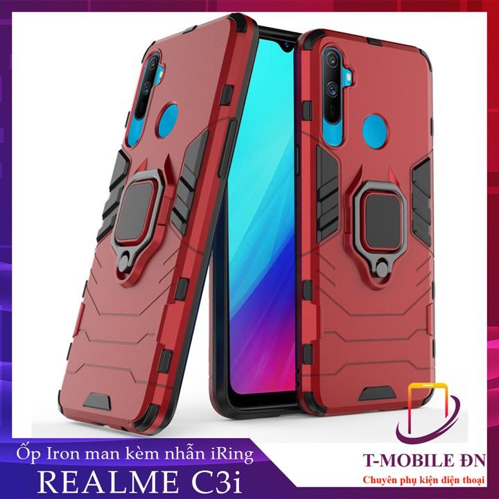 Ốp lưng cho Realme C3 C3i iron man chống sốc kèm nhẫn xoay chống xem video bảo vệ camera