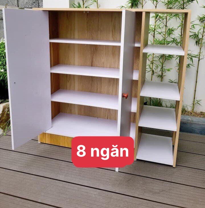 Tủ Đựng Giày Gỗ 8 Ngăn (Có Cửa)