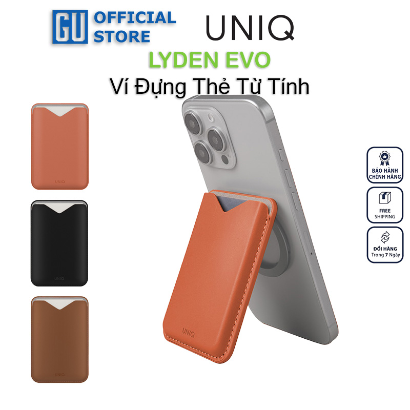 Ví Đựng Thẻ Từ Tính Kiên Chân Chống Uniq Lyden Evo Da Vegan Đơn Giản Thông Minh Chứa Được 03 Thẻ Hàng Chính Hãng