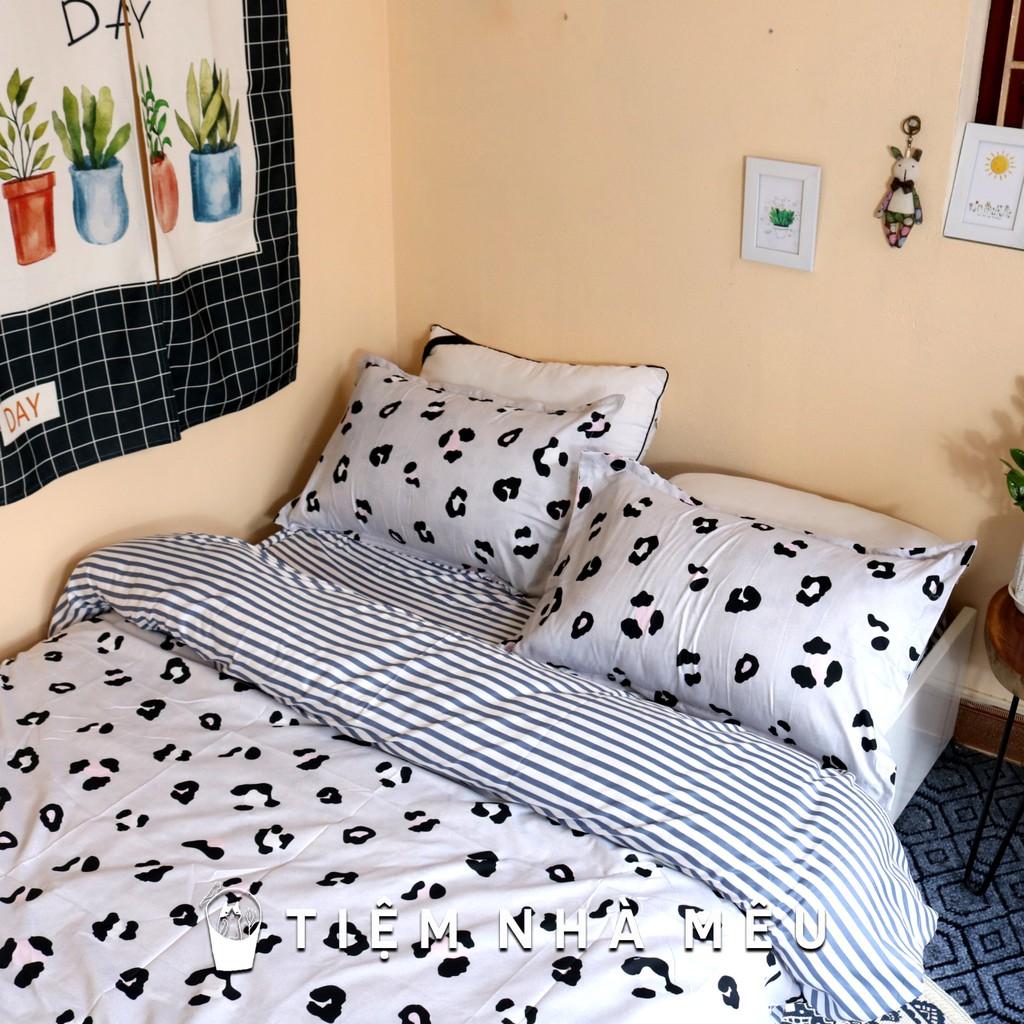 SET CHĂN GA GỐI COTTON POLY 4 MÓN - HOẠ TIẾT BÁO