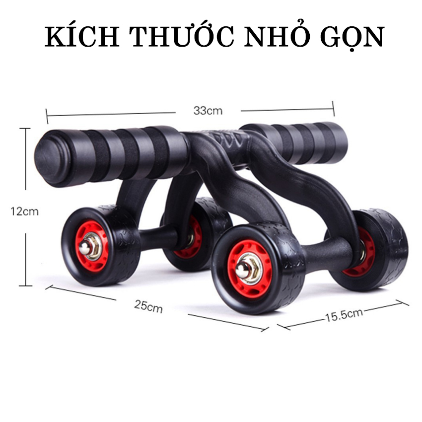 CON LĂN TẬP BỤNG 4 BÁNH CAO CẤP AB ROLLER, HỖ TRỢ TẬP LUYỆN CHO VÒNG EO 6 MÚI