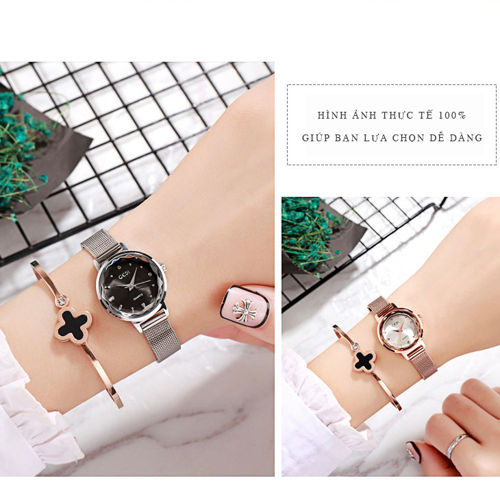 Đồng hồ nữ thời trang Hàn Quốc GEDI-6323 dây thép mặt nhỏ xinh - Hàng chính hãng