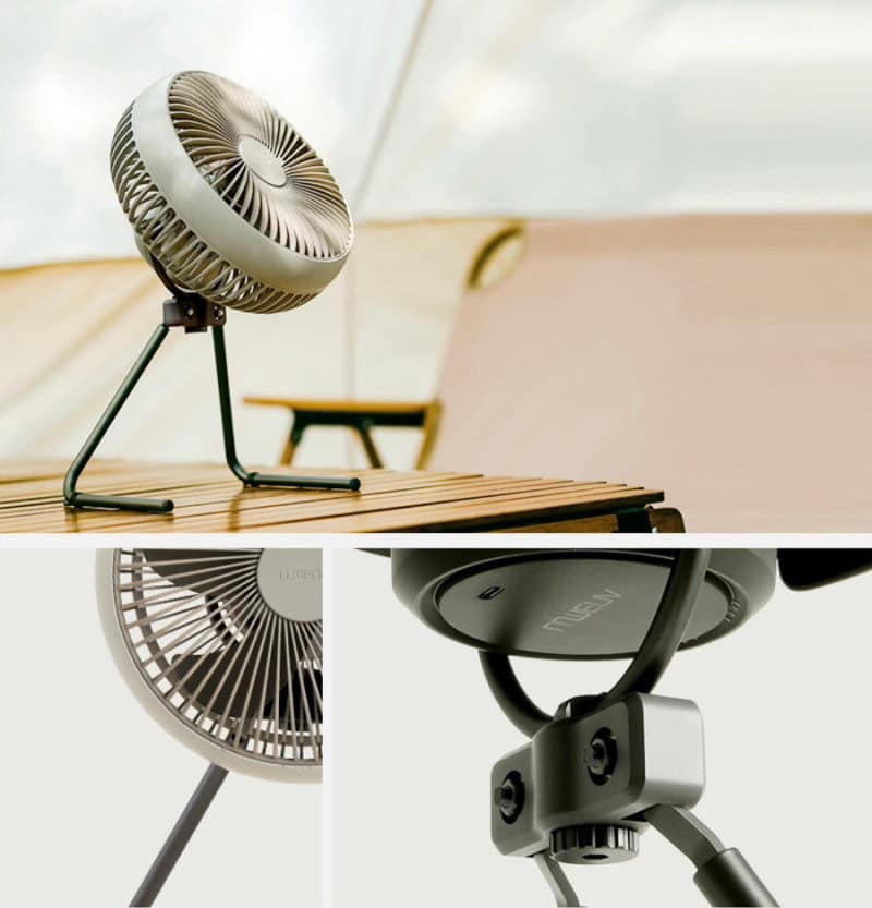 Quạt sạc điện LUMENA Khaki Made in Korea hàng chính hãng