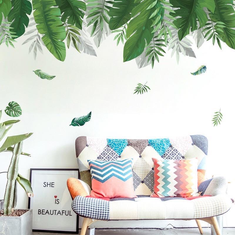 DECAL DÁN TƯỜNG GIÀN CÂY XANH LÁ ĐẬM