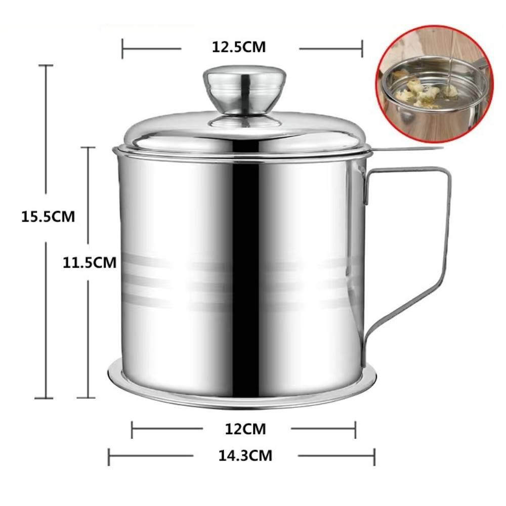Bình Lọc Dầu Bằng Thép Không Gỉ Có Nắp Đậy Tiện Dụng