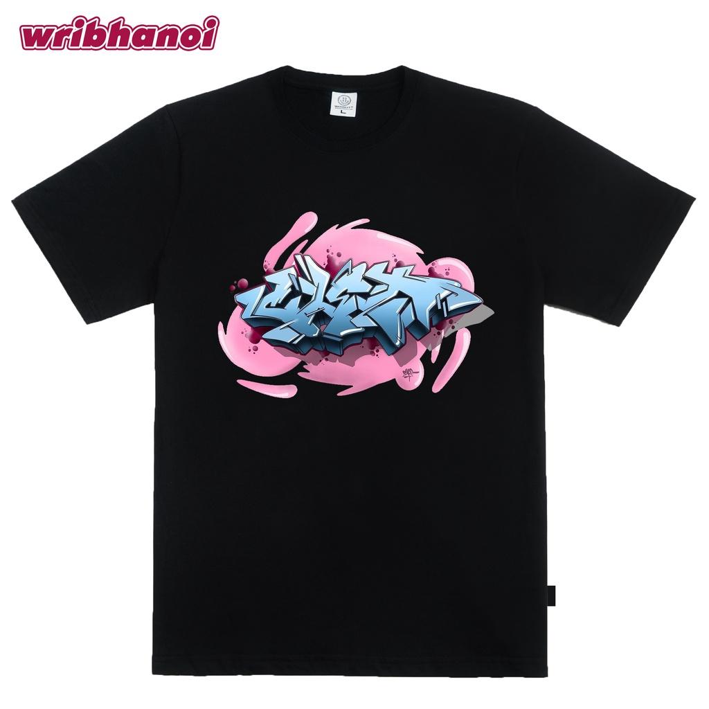 Áo thun phong cách đường phố streetwear lốc xoáy hồng wrib