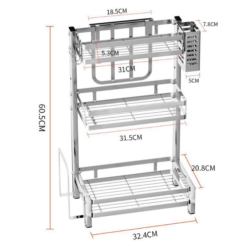 Kệ 3 tầng nhà bếp KITCHEN SINK - Thu gọn căn bếp nhà bạn - Home and Garden