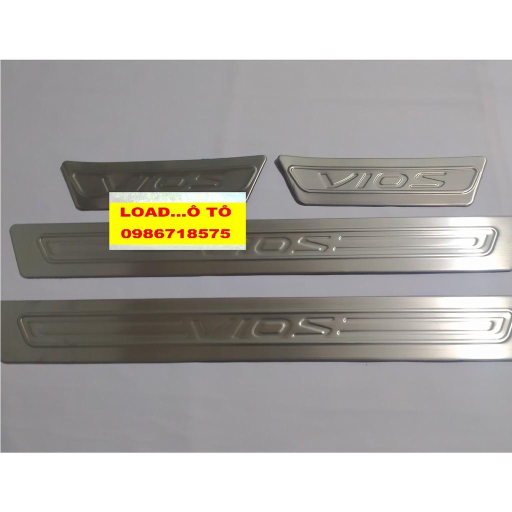 Ốp Bậc Cửa, Nẹp Bước Chân Ngoài Inox Toyota Vios 2022-2019 Cao Cấp