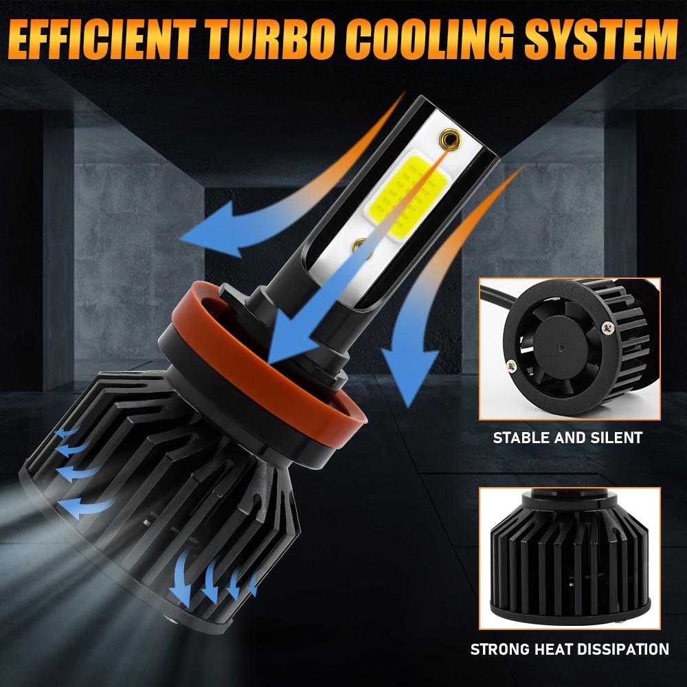 1 cặp đèn pha siêu sáng H4 H7 H11 9006 LED 40W 8000LM 6000K chống thấm nước cho xe hơi