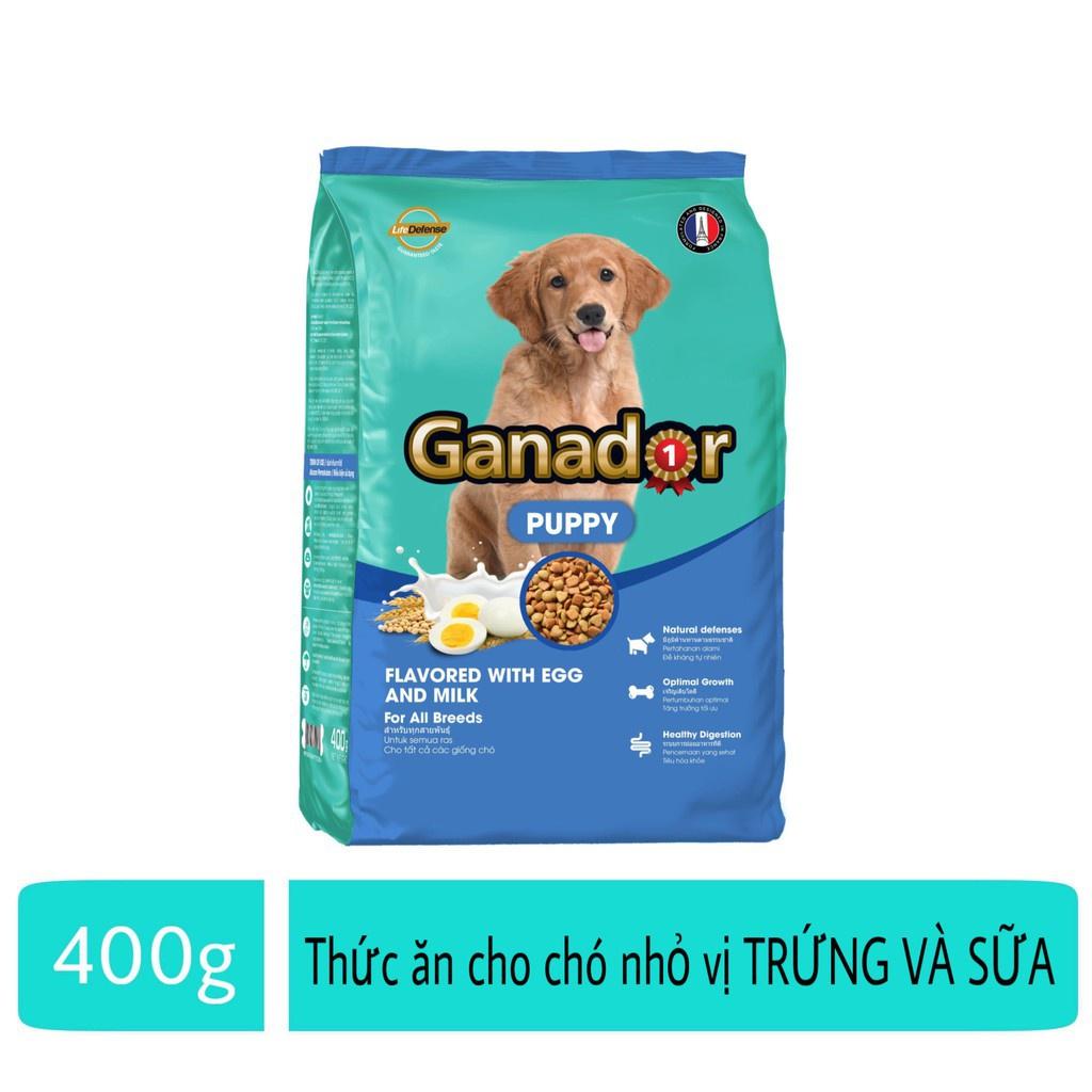 COMBO 5 Gói Thức Ăn Hạt Cho Chó Con Vị Trứng Và Sữa Ganador Puppy Egg & Milk Gói 400g - YonaPetshop