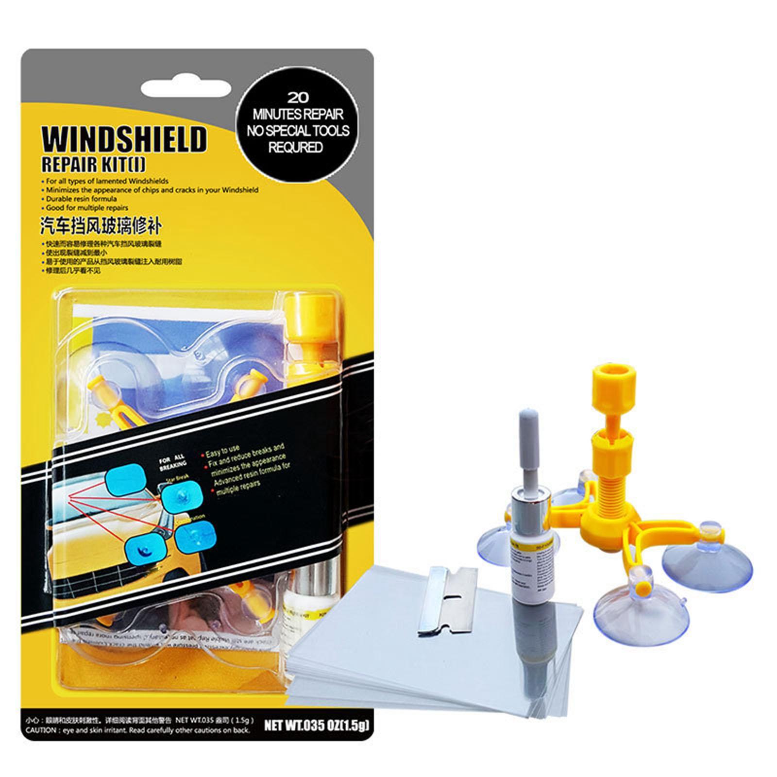 Automobile Windshield Repair Kit, Quickly and Effectively for Chips and Cracks , Advanced Resin Formula DIY Windscreen Chip Repair Tool