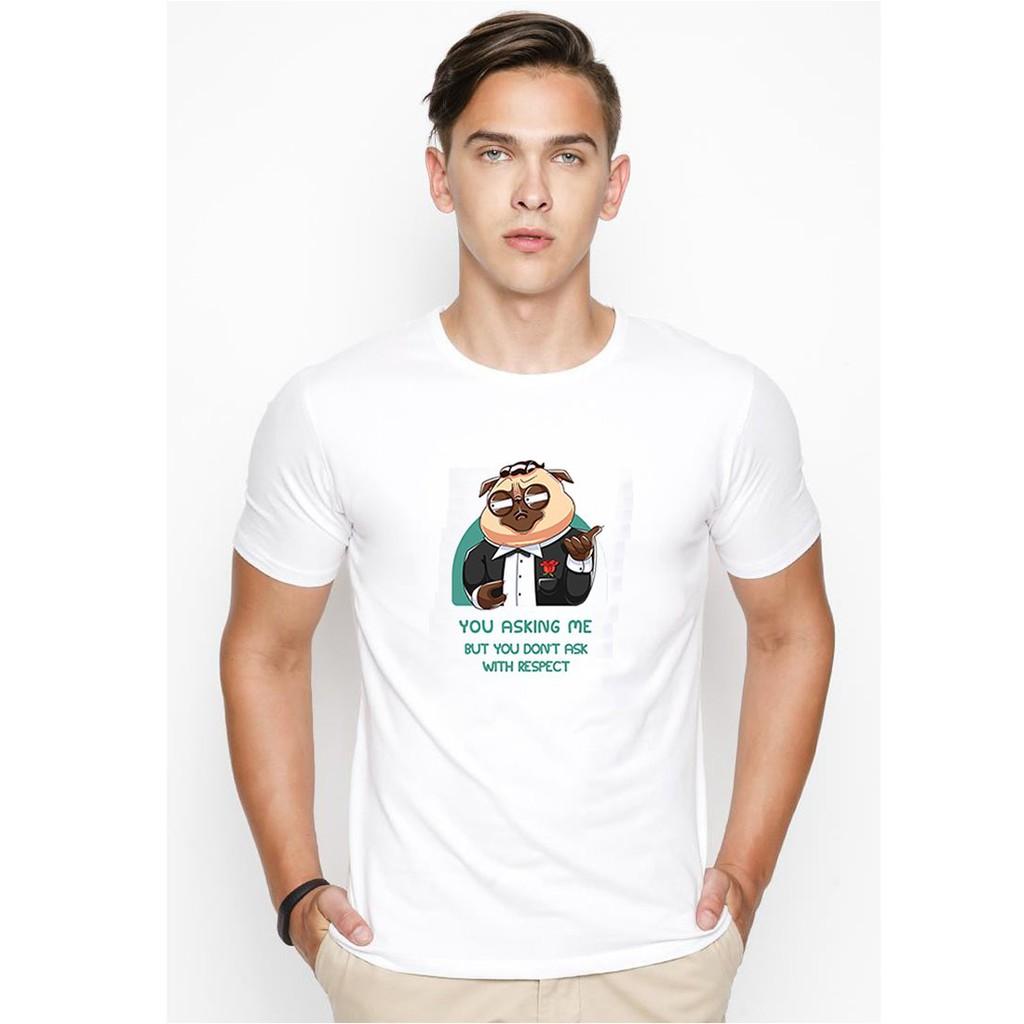Áo thun nam in hình quý ông pug Hàn Quốc vải dày mịn TEE19S118