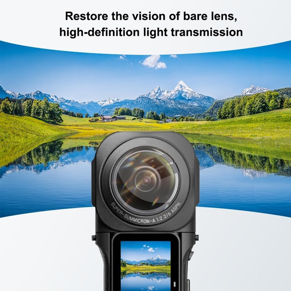 2pcs Panoramic Camera Lens Guards Lens Protective Cover Lens Protector Compatible with Insta360 ONE RS 1-Inch 360 Edition Camera