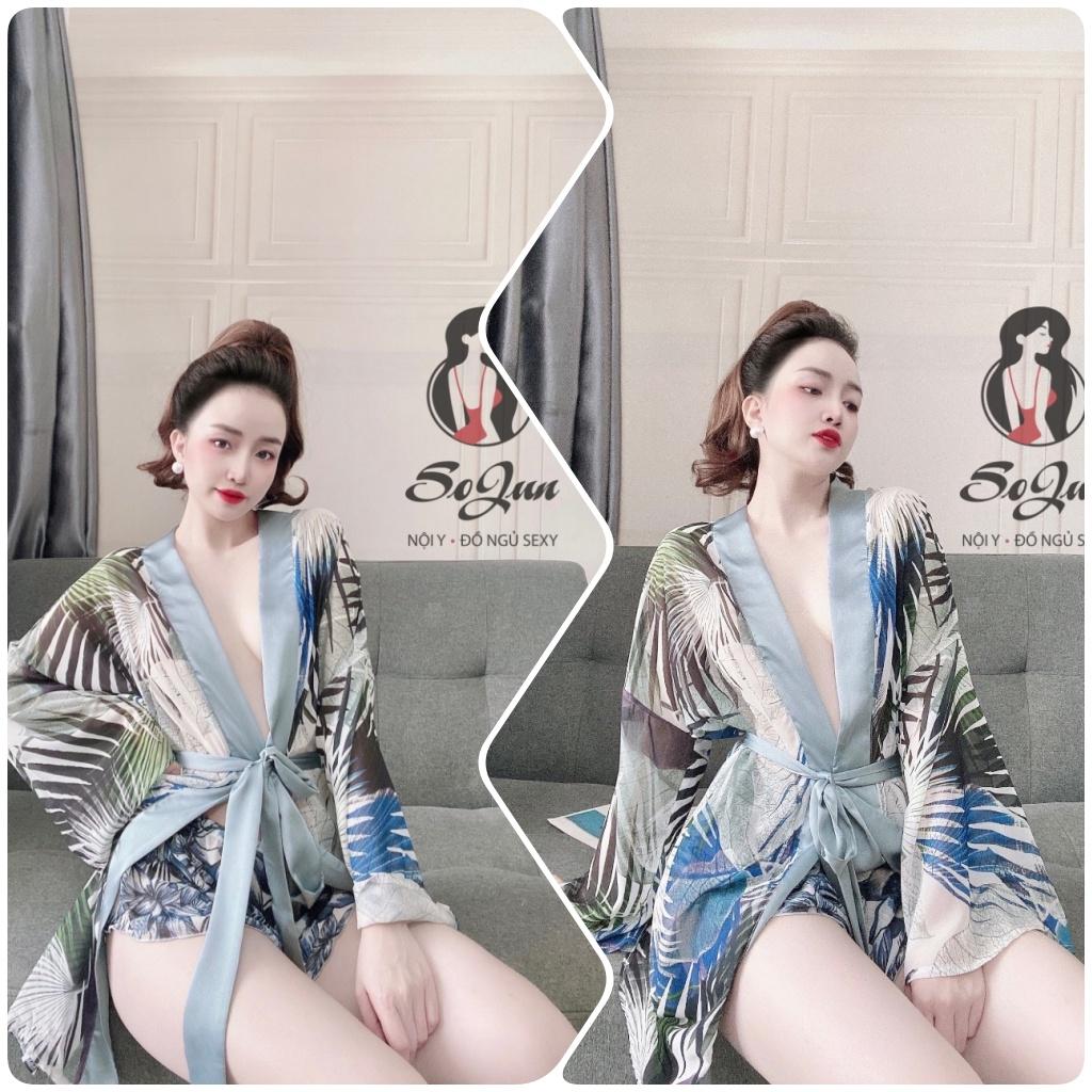 Áo choàng Voan phối satin kèm quần