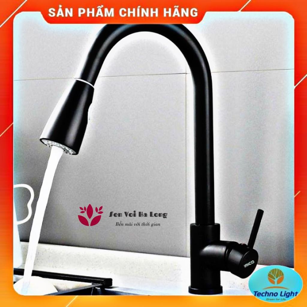 Vòi rửa bát nóng lạnh Nano đen có dây rút INOX 304 Nano Premium