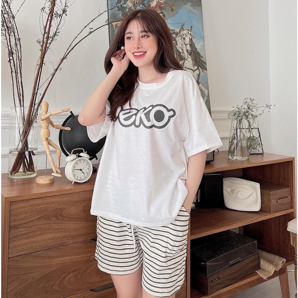 Đồ bộ nữ mặc nhà cộc tay - thời trang mới nhất - Chất liệu Cotton cao cấp - ( bộ đùi sọc )