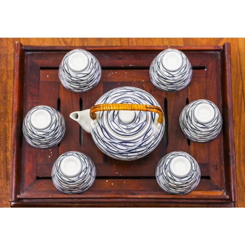 BỘ ẤM CHÉN VẼ BÁT TRÀNG️ẤM CHÉN ĐẸP️RẺ