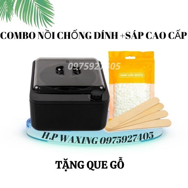 Combo nồi nấu sáp wax lông chống dính lòng nồi Ceramic cao cấp + 100G sáp