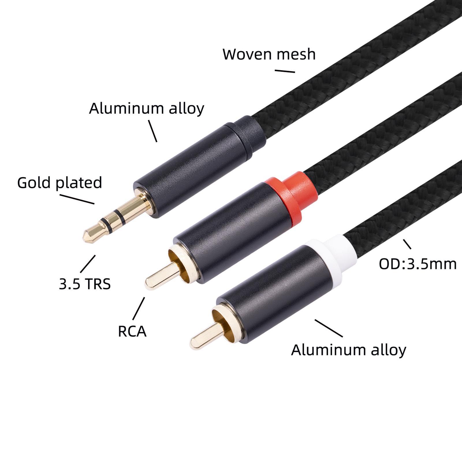 Y splitter rca phono adapter aux cables 1.8M