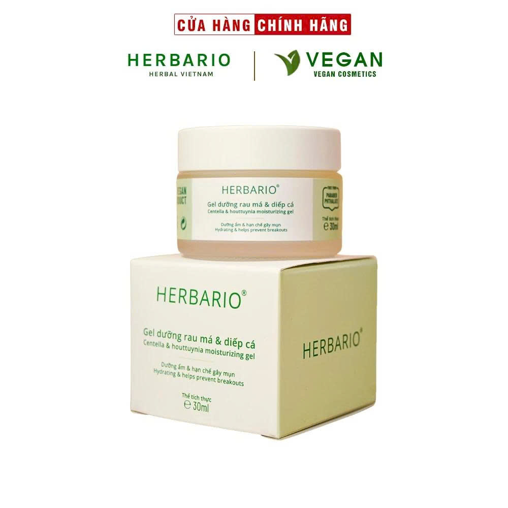 Gel dưỡng rau má &amp; diếp cá Herbario 30ml thuần chay