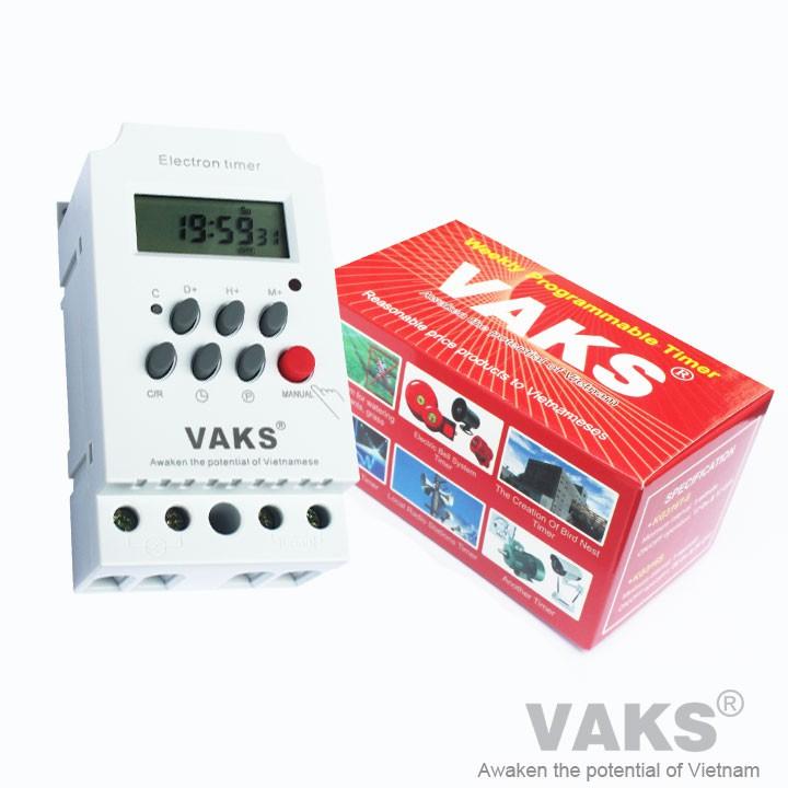 Công Tắc Hẹn Giờ 17 Chương Trình VAKS Electron Timer KG316T-II 220V AC, 25A, Có Phím Khóa.