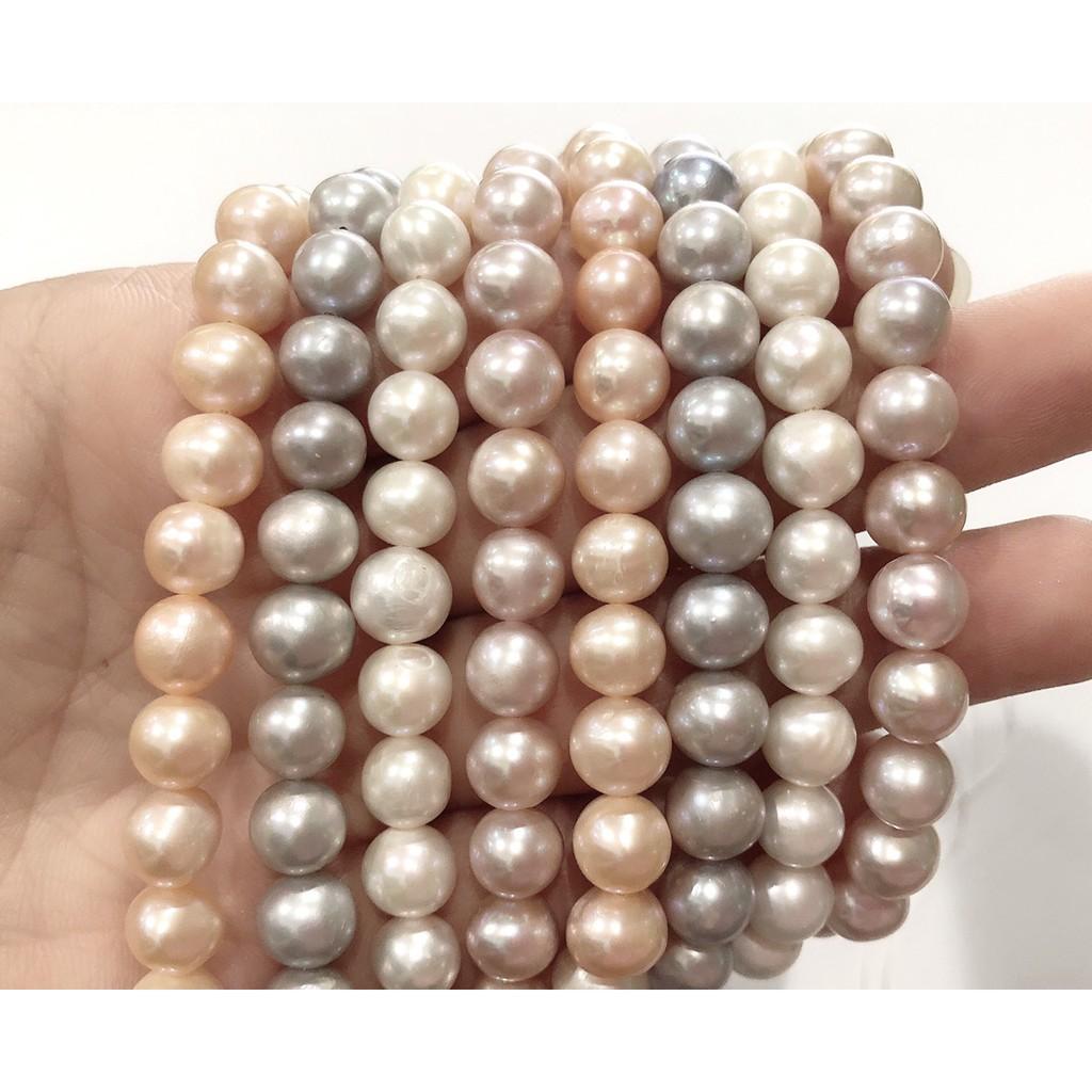 Dây Nguyên Liệu Hạt Size 9 - 10 Ly Gần Tròn Độ Sáng 3A Trẻ Trung - Trường Thịnh Ngọc Trai