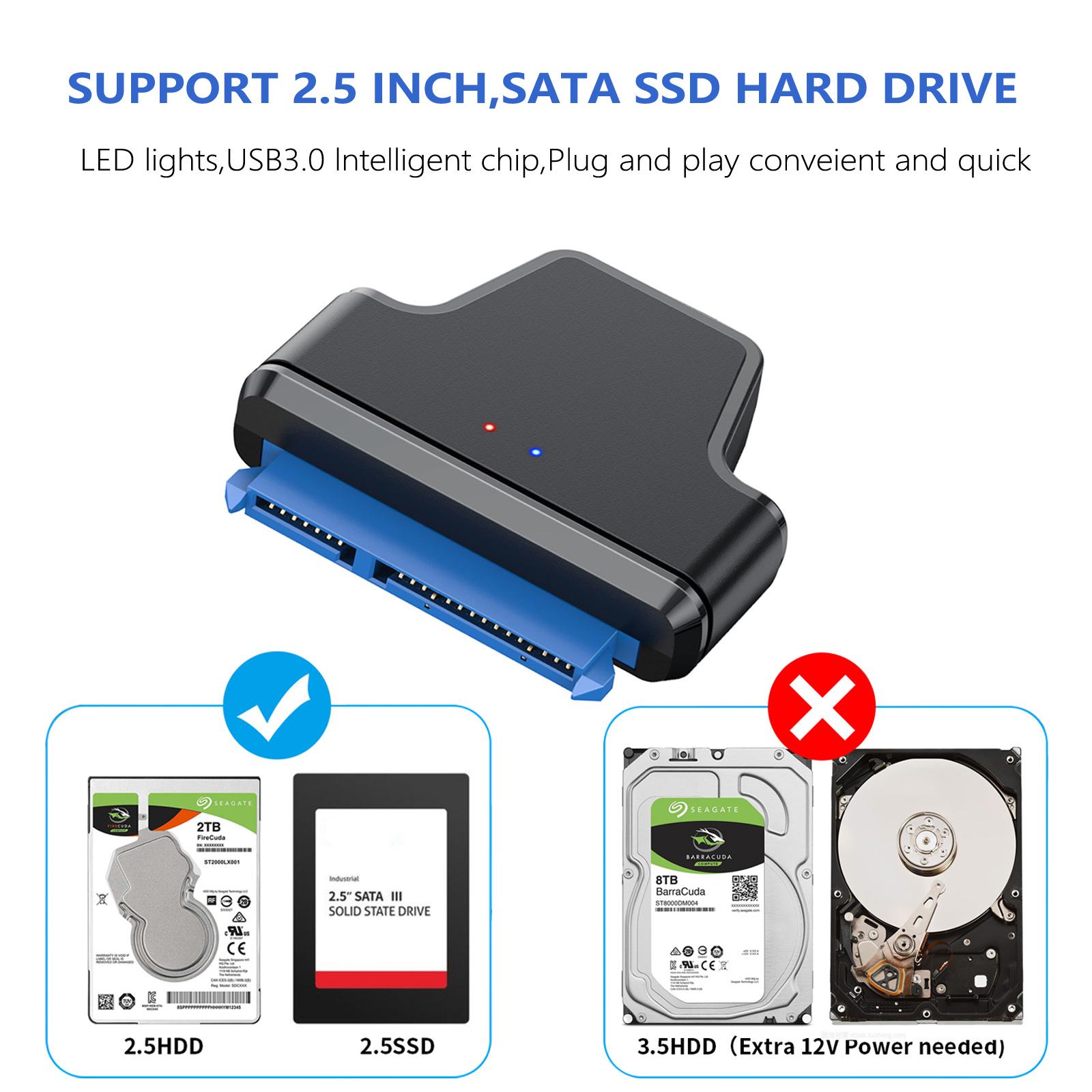 Bộ chuyển đổi SATA sang USB USB3.0 3.1 Cáp ổ cứng ngoài SATA 22pin chuyển đổi đĩa cứng W/ UASP cho 2.5 "ổ cứng/ SSD