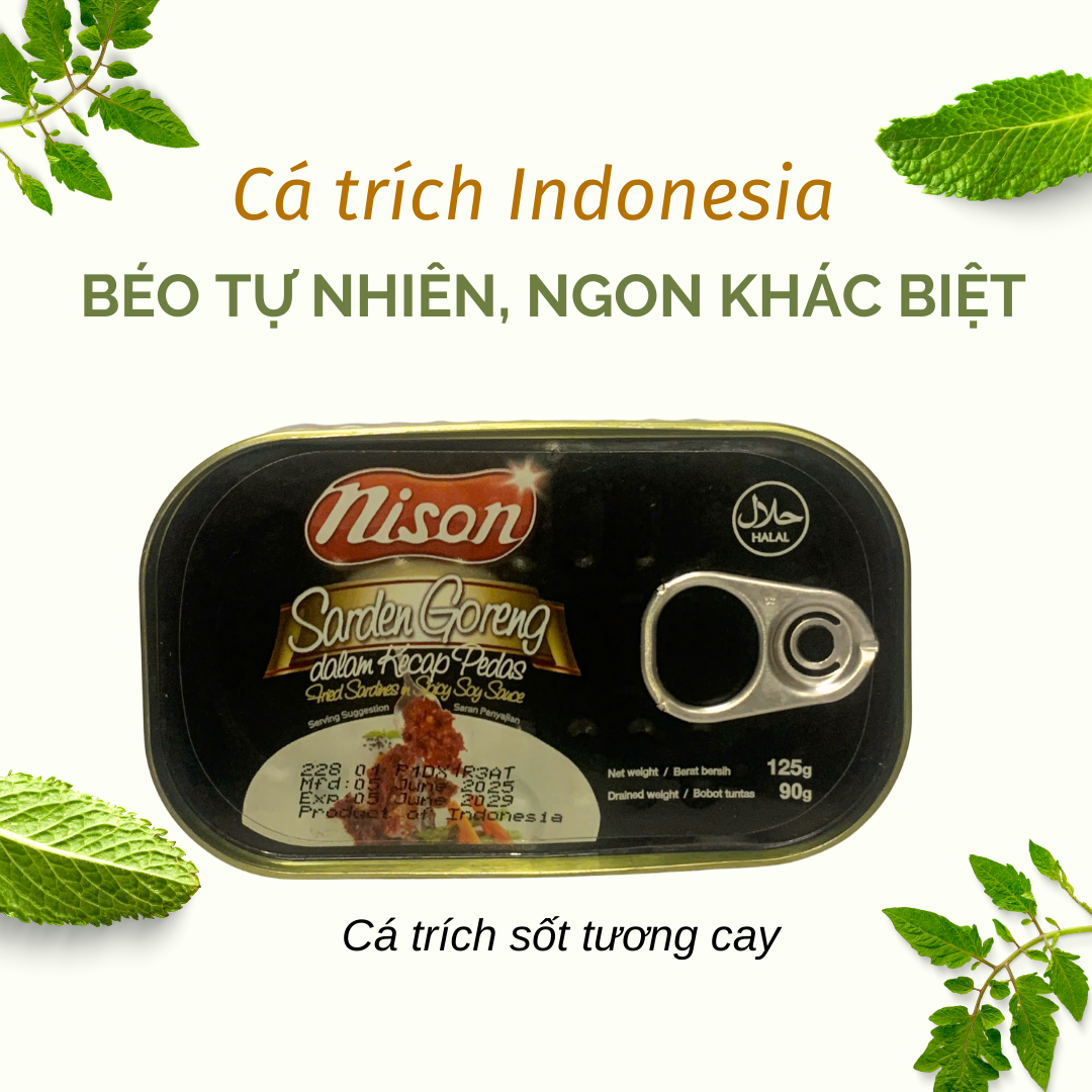 CÁ TRÍCH CHIÊN SỐT TƯƠNG CAY HIỆU NISON - NISON FRIED SARDINES IN SPICY SOY SAUCE 125g