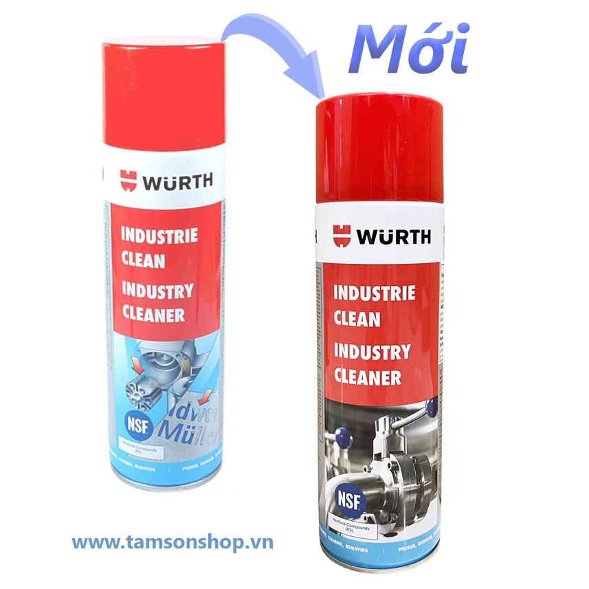 Chai Xịt Tẩy Keo Dính, Keo Dán Decal Wurth Industry Cleaner 500ml | TriTin