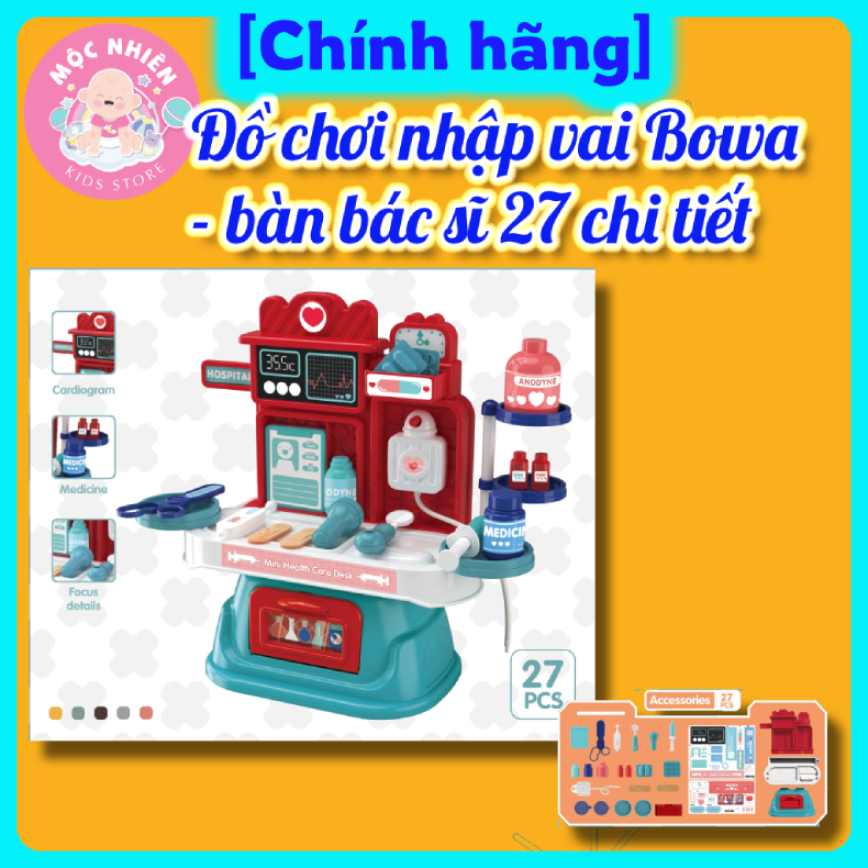 Đồ chơi nhập vai Bowa 8054 - Bàn bác sỹ 27 chi tiết