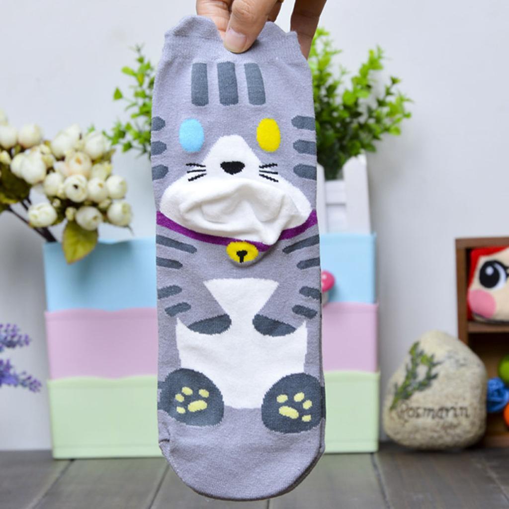 Soft Womens Casual 3D Printed Animal Retro High Cut Cotton Socks