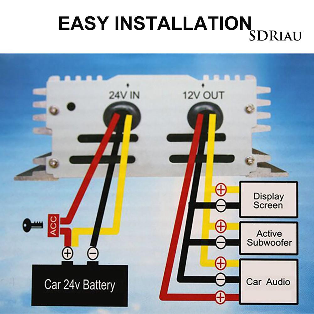 DC POWER Thiết Bị Chuyển Đổi Nguồn Điện Dc 24v Sang 12v 15a Cho Xe Hơi