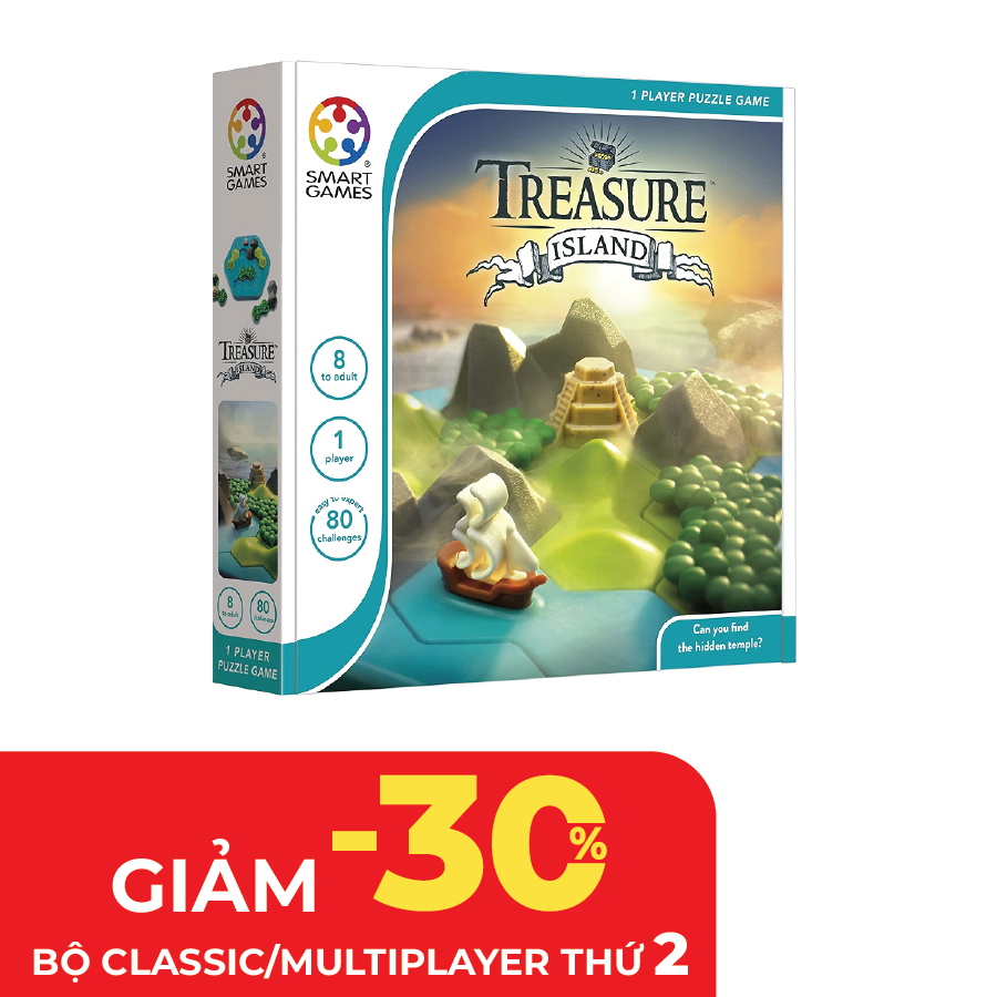 Đồ chơi trí tuệ Smartgames Thử Thách Treasure Island cho bé từ 8 tuổi